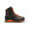 Scarponi Crispi Futura PWR GTX neri con suola arancione Vibram vista laterale