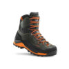 Scarponi Crispi Futura PWR GTX neri con suola arancione Vibram vista laterale