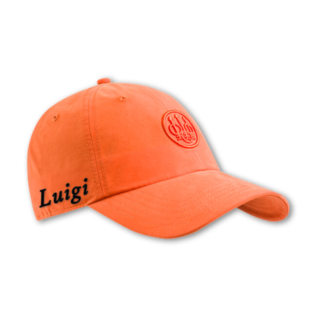 Cappellino Beretta arancione con logo ricamato e visiera curva regolabile