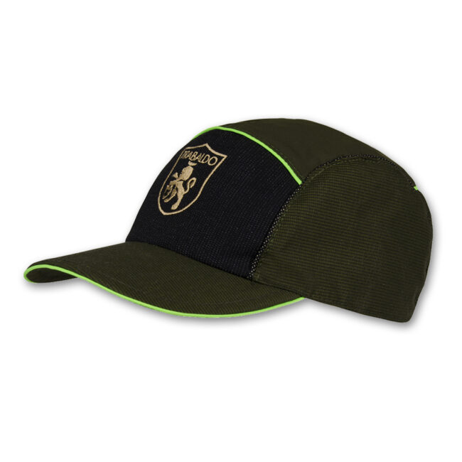 Cappello Trabaldo Apache con profilo verde fluo e personalizzazione ricamata