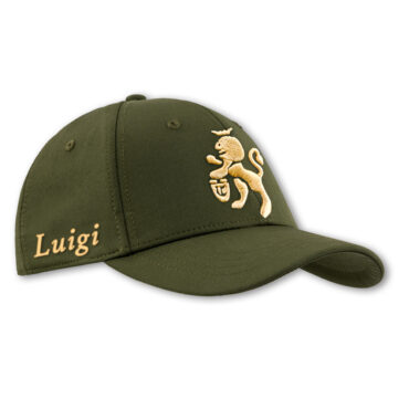 Cappello Trabaldo verde con logo dorato ricamato e personalizzazione nome