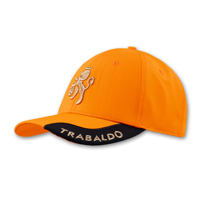 Cappellino Trabaldo arancione alta visibilità con visiera nera e nome personalizzato ricamato