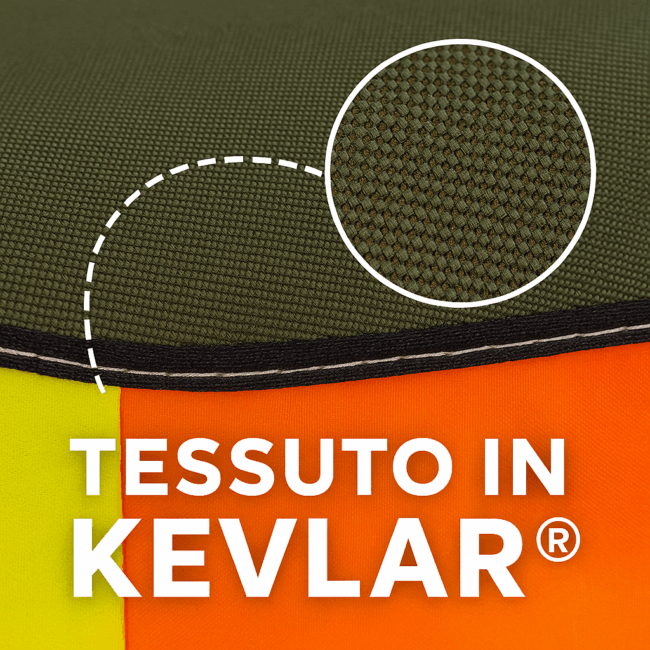 Mantellina cane in kevlar ad alta visibilità con protezione rovi