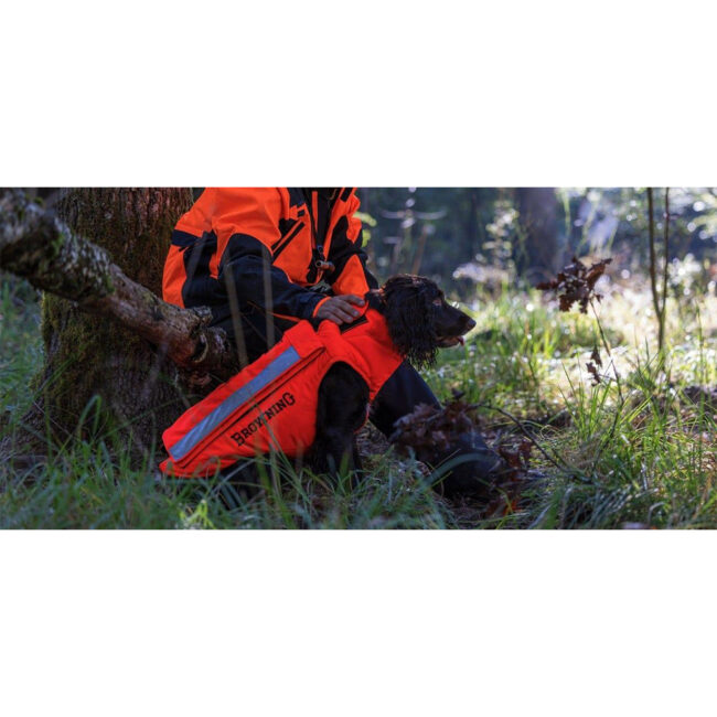 Gilet protettivo Browning Protect Hunter arancione per cane da caccia anti cinghiale in Cordura e Dyneema