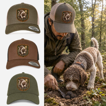 berretto Passione Tartufo con patch Lagotto Romagnolo effetto ricamo 3D e nome ricamato