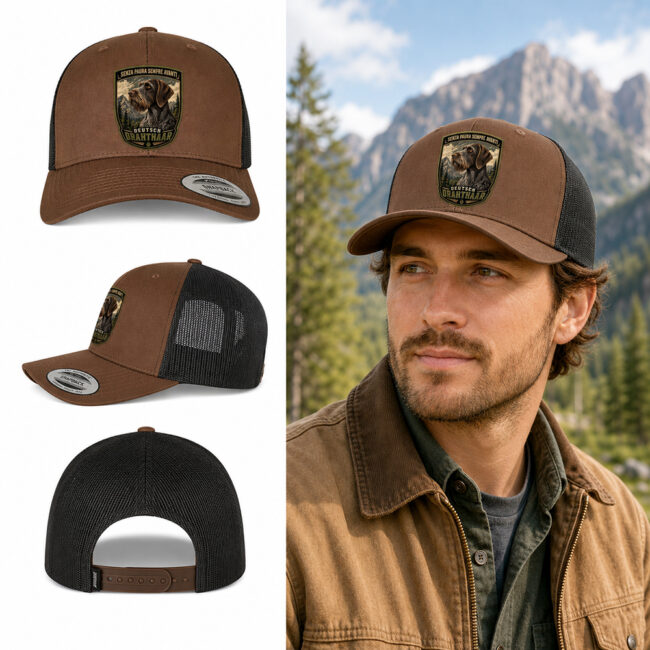 berretto deutsch drahthaar con patch effetto ricamo 3D e nome personalizzato ricamato