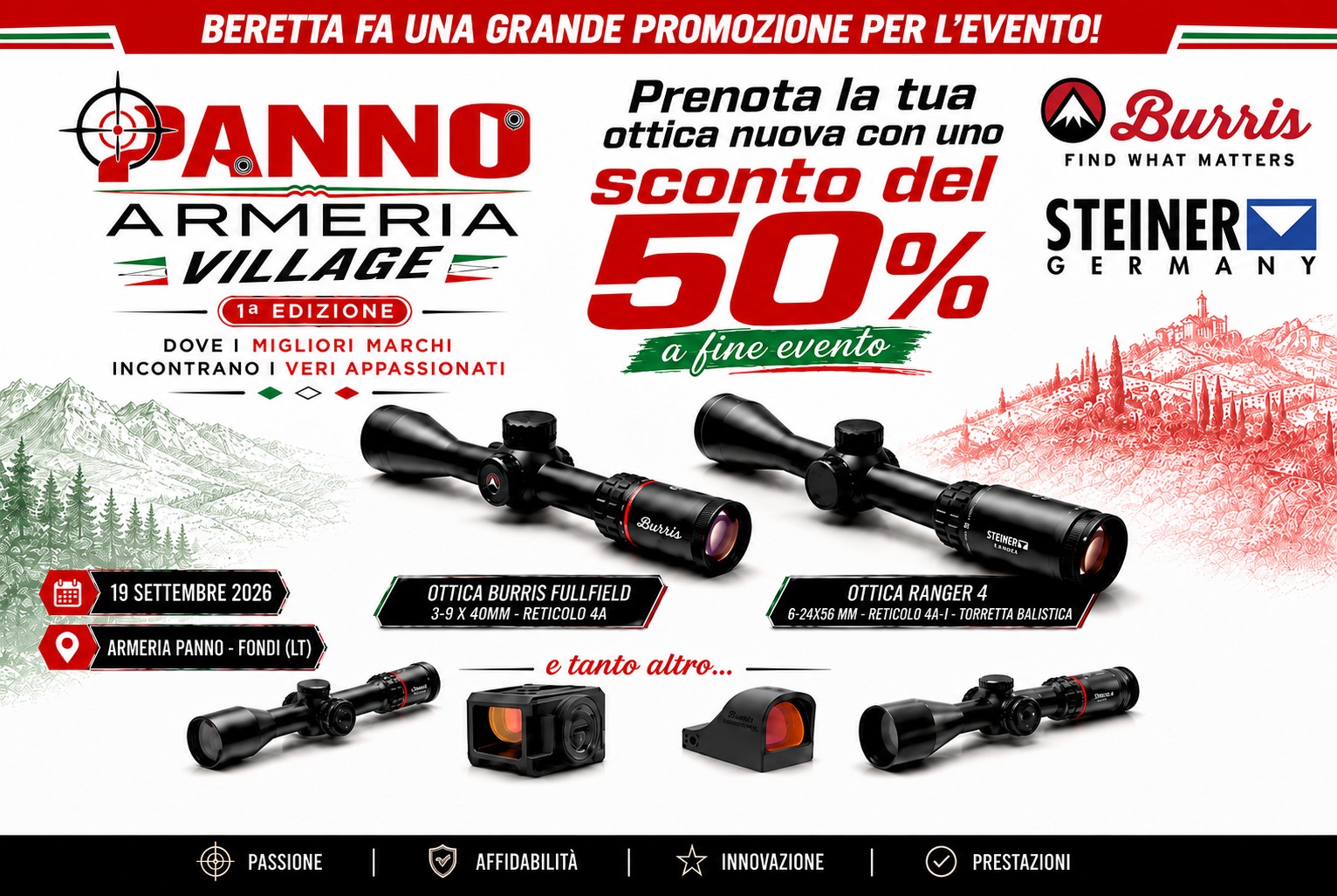 Panno Armeria Village - Beretta, sconto del 50 percento a fine evento